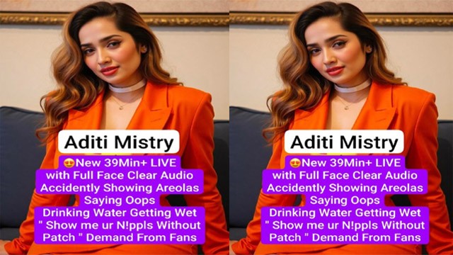 Aditi Mistry New Live with Full Face – Clear Audio Accidently Revealing her Areolas Saying