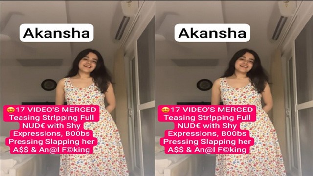 Desi NRI Girl Viral Teasing Stripping – Full Nude with Boobs Pressing – Slapping her Ass & Anal Fucking Mms Video